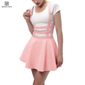 Pink kawaii suspender skirt